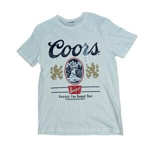 Old Navy Coors Banquet T-Shirt Off White Short Sleeve Crew Neck Size Small